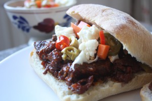 Slow cooked beef sandwich